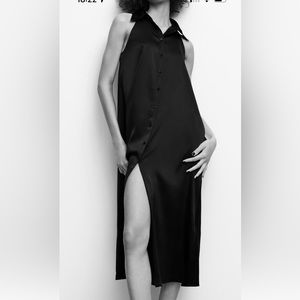 Zara Satin Style Shirt Dress